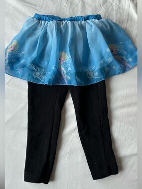 Elsa Frozen Blue Skirted Leggings 5T